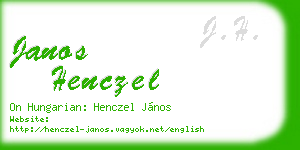 janos henczel business card